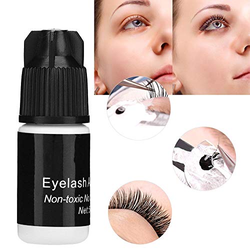 Pegamento para pestañas postizas, Pegamento en gel para maquillaje de extensión de pestañas Color cosmético negro, secado rápido de 5 ml, extensiones de pestañas, adecuado para uso profesional o domés