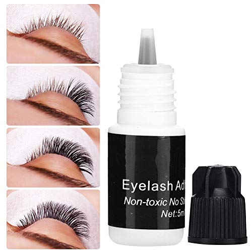 Pegamento para pestañas postizas, Pegamento en gel para maquillaje de extensión de pestañas Color cosmético negro, secado rápido de 5 ml, extensiones de pestañas, adecuado para uso profesional o domés