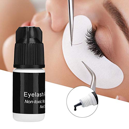 Pegamento para pestañas postizas, Pegamento en gel para maquillaje de extensión de pestañas Color cosmético negro, secado rápido de 5 ml, extensiones de pestañas, adecuado para uso profesional o domés