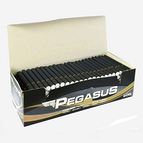 Pegasus - Tubos para rellenar cigarrillos (5 cajas con 200 tubos, 1000 unidades), color negro