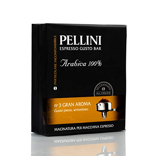 Pellini Caffè - Café Molido para máquina - Espresso Gusto Bar N. 3 Gran Aroma 500 g