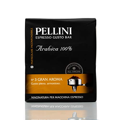 Pellini Caffè - Café Molido para máquina - Espresso Gusto Bar N. 3 Gran Aroma 500 g