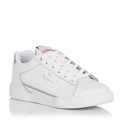 Pepe Jeans Lambert Classic Girl, Zapatillas, 800 Blanco, 35 EU