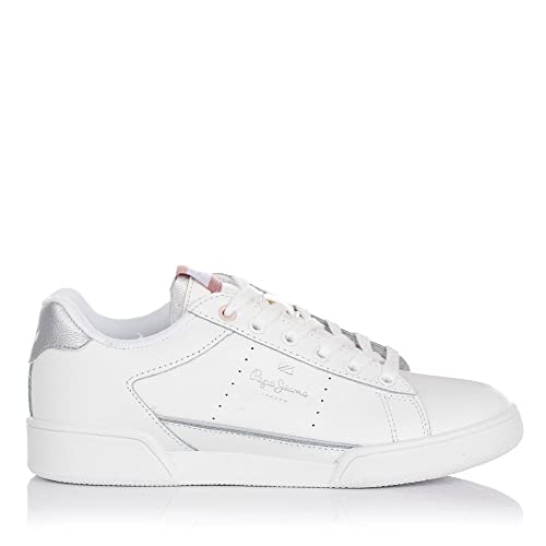 Pepe Jeans Lambert Classic Girl, Zapatillas, 800 Blanco, 35 EU