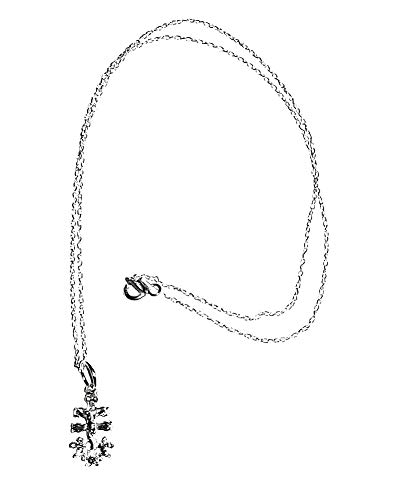 perlascarel Collar Colgante Cruz de Caravaca 20 mm (17+3) y Cadena a 50 cm Todo Plata de Ley y Estuche Incluido
