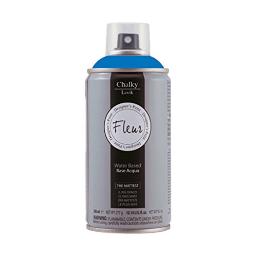 Pintura en spray efecto tiza o yeso extra mate Chalky Look - 300 ml - Es un producto sin olor , al agua y no gotea. (Primary Cian)