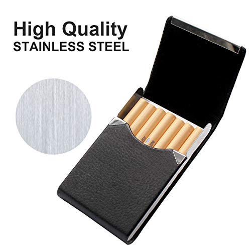 Pitilleras para Cigarrillos Tabaco De Metal Pitillera Cigarrillos de Cuero Elegantes Portatil Caja De Cigarillo para Mujer para 10 Cigarrillos Rosa