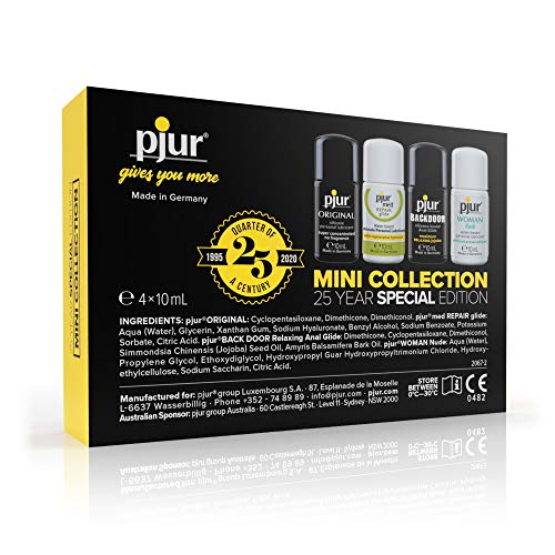 pjur MINI Collection - Edición especial 25 aniversario - Cuatro lubricantes de gama alta de 10 ml para experimentar