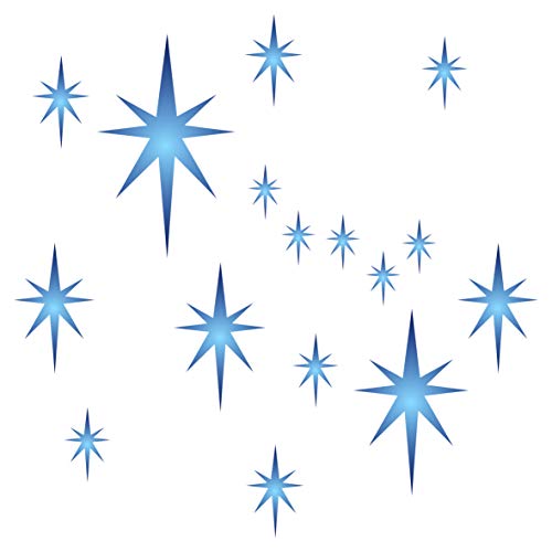 Plantilla de estrella – 16,5 cm x 16,5 cm (S) – Plantilla de pared con diseño de estrellas grandes y reutilizables.