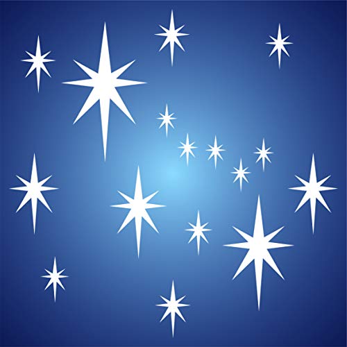 Plantilla de estrella – 16,5 cm x 16,5 cm (S) – Plantilla de pared con diseño de estrellas grandes y reutilizables.