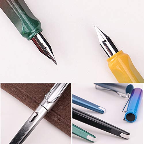 Pluma estilográfica de gradiente colorida, ideal para estudiantes de negocios de 0,38 mm, punta extrafina, herramienta de escritura de suministros de oficina, fácil de usar y escribir sin problemas.