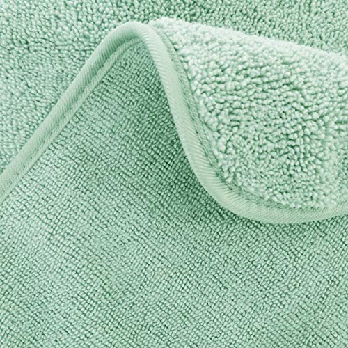 Polyte - Toalla de baño de Microfibra superabsorbente antipelusa - Secado rápido - Verde Claro - 145 x 76 cm - Pack de 4