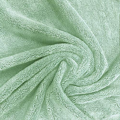 Polyte - Toalla de baño de Microfibra superabsorbente antipelusa - Secado rápido - Verde Claro - 145 x 76 cm - Pack de 4