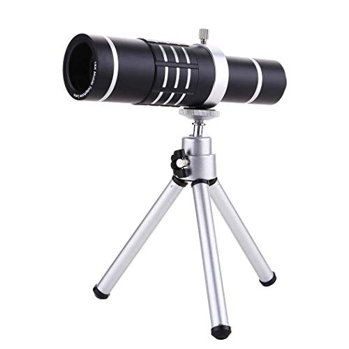 Práctico Telescopio Monocular, Telescopio Allmetal para Teléfonos Móviles Universal 18X de Alta Definición, Telescopio Monocular con Zoom, Perfecto para la Observación de Aves, Conciertos de Senderis