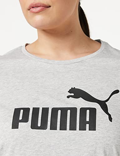 PUMA ESS Logo tee T-Shirt, Mujer, Light Gray Heather, XL