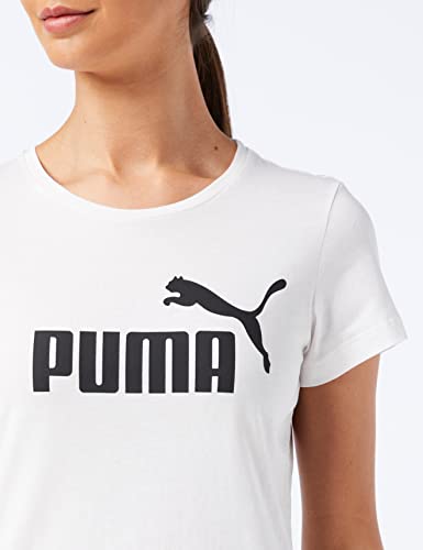 PUMA ESS Logo tee T-Shirt, Mujer, Puma White, L