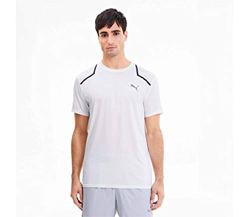 Puma Power BND M TR tee Camiseta de Manga Corta, Hombre, Blanco White