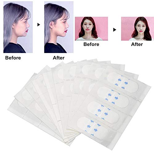 Qkiss 40PCS / Caja Parche de Lifting Facial, Etiqueta Engomada de la Cara Invisible Adhesivos Adhesivos Elásticos Ultra Delgados de Aprieta la Piel Herramienta de Elevación Facial