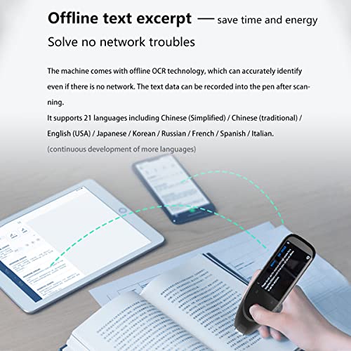 QNMM Dictionary Pen Translation Pen, Máquina de Traducción de Voz En 112 Idiomas con Lápiz de Traducción Corporal Traducción de Fotos para Aprendizaje de Idiomas, Reuniones, Viajes, Compras