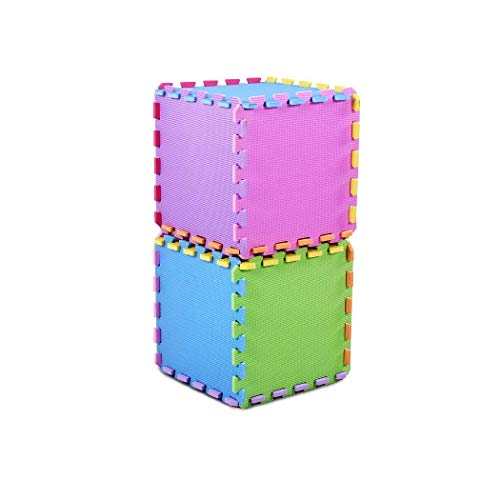 qqpp Alfombra Puzzle para Niños Bebe Infantil - Suelo de Goma EVA Suave. 20 Piezas (30 * 30 * 0.9cm), Naranja,Rosa,Amarillo,Azul,Verde,Rojo,Morado. QQC-BCEGHIKa20N