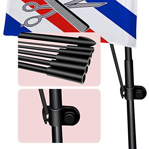 QSUM Barber Swooper Flag Kit | Bandera de Publicidad de Corte de Pelo - Cartelera para Tienda de Barbería, Estandarte de Peluqueria