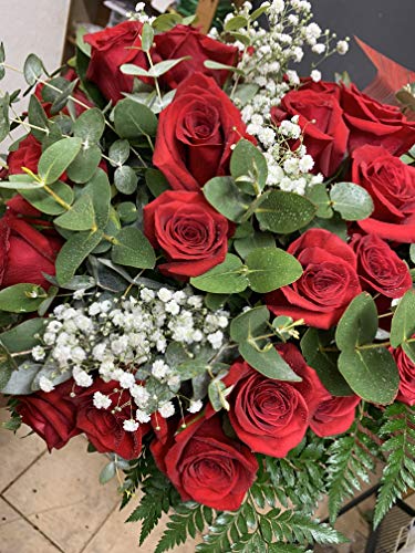 Ramo de 18 Rosas Rojas Naturales - Entrega EN 24 Horas -Flores Frescas - DEDICATORIA incluida