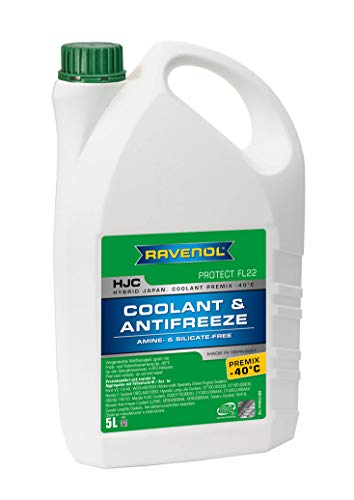 RAVENOL J4D2092-1 HJC compatible con refrigerante FL22 Anticongelante Premix (refrigerante híbrido de vehículos japoneses) (5 litros)