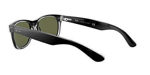 Ray-Ban New Wayfarer, Gafas de Sol Unisex adulto, Multicolor (Black and Transparent 6052), 55 mm