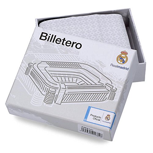 Real Madrid White RM Tarjetero, 10 cm, 0.08 litros, Blanco