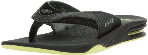 Reef Fanning Black/Silver, Chanclas Hombre, Negro, 44 EU