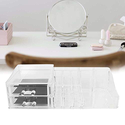 Regalos de abril Organizador de maquillaje, acrílico, joyería cosmética, caja de almacenamiento de maquillaje, caja de exhibición de almacenamiento cosmético, soporte transparente, estante con cajón