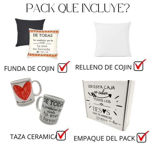 Regalos Dia de los Enamorados Originales San Valentin Aniversario Cojin Personalizado Y Taza Amor Novios para Mujer Hombre Mensajes Frases Bonitas De Amor Parejas Navidad Sorpresa Regalo Romantico