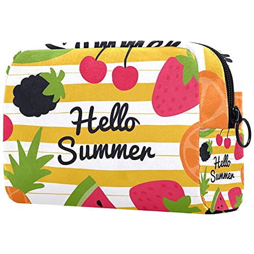 Regalos para Hombres, Mujeres, Bolsa de Maquillaje, Neceser de baño, pequeña Bolsa de cosméticos - Hola Frutas de Verano