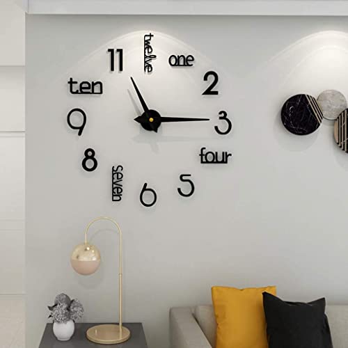 Reloj de pared, creativo moderno minimalista nórdico Bricolaje Reloj de pared Reloj de la sala de estar Punch Reloj Home Art Home Art Reloj de cuarzo, Punch gratis, Etiquetas engomadas de la pared sin