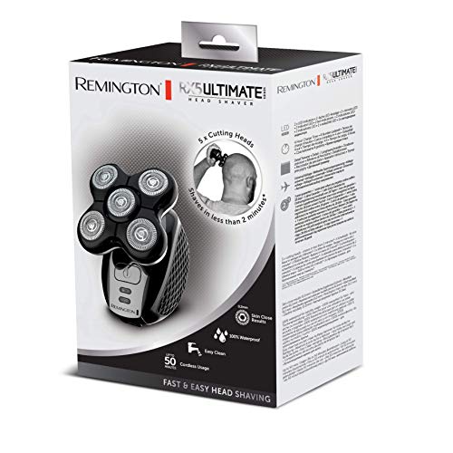 Remington Afeitadora Rotativa RX5 Ultimate Series - 5 Cabezales, Uso en Seco y Húmedo, Inalámbrica, Apta para la Ducha, Neceser Incluido, Negro - XR1500