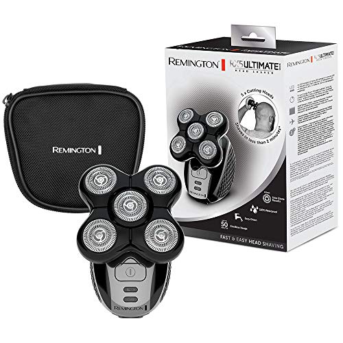 Remington Afeitadora Rotativa RX5 Ultimate Series - 5 Cabezales, Uso en Seco y Húmedo, Inalámbrica, Apta para la Ducha, Neceser Incluido, Negro - XR1500