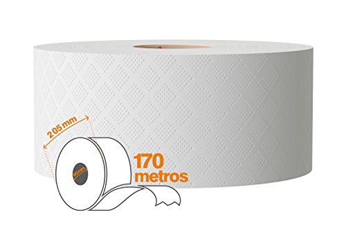 Renova Papel Higiénico Jumbo BLK | 12 Rollos de 170 Metros | Papel Blanco 2 Capas