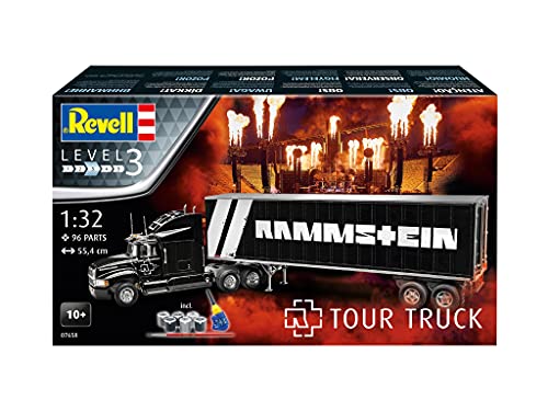 Revell-Geschenkset Tour Truck Rammstein Maqueta Fiel para Principiantes, Kit de iniciación con Accesorios básicos, Color Plateado (07658)