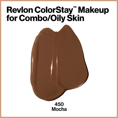 Revlon ColorStay Base de maquillaje, maquillaje para piel Grasa/mixta, 450 Mocha, 30 ml