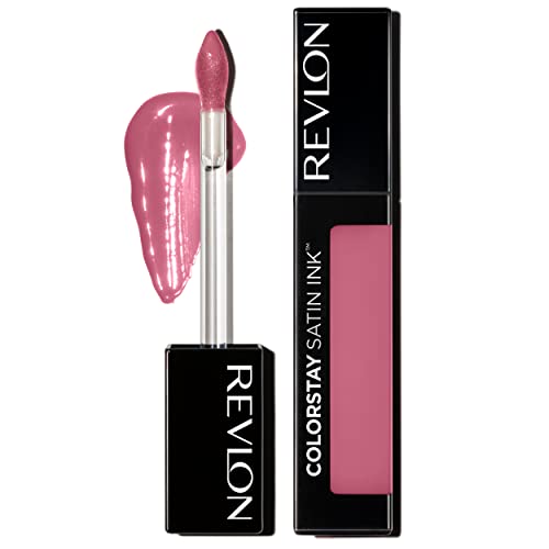 Revlon Lápiz labial líquido de tinta satinada ColorStay, colorantes de labios intensos, formulado con aceite de semilla de grosella negra, 008 Mauvey, Darling.