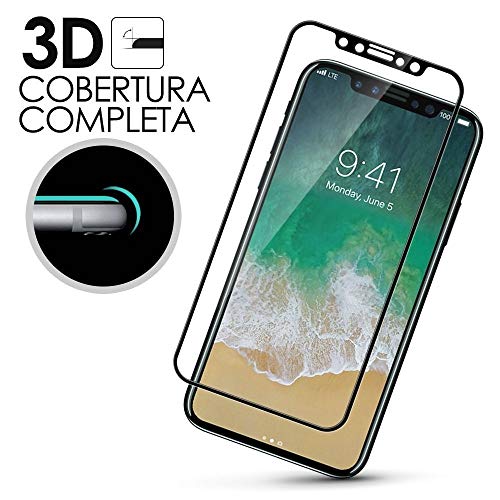 REY Protector de Pantalla Curvo para Samsung Galaxy A8 2018 - A5 2018, Negro, Cristal Vidrio Templado Premium, 3D / 4D / 5D