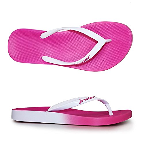 Rider Brasil Rio - Chanclas para mujer (talla 39), color rosa y blanco