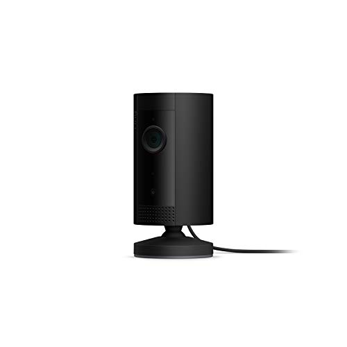 Ring Indoor Cam, cámara de seguridad compacta, con alimentación por cable, HD, comunicación bidireccional, compatible con Alexa | Incluye 30 días gratis del plan Ring Protect | Negro