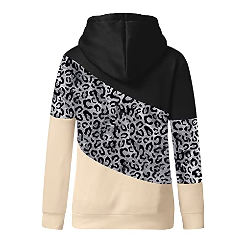 riou Sudaderas Mujer con Capucha Costura con Cordón Suéter Tallas Grandes Camiseta con Bolsillo Deportivos Pullover Moda Originales Top Otoño e Invierno