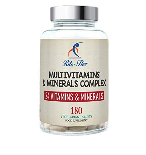 Rite-Flex, Complemento Alimenticio Multivitamínico y Multimineral con 24 nutrientes clave (180 Comprimidos)