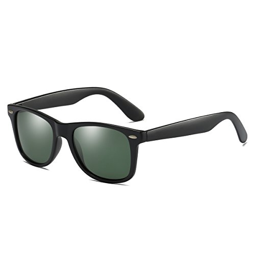 Rocf Rossini Vintage Gafas de sol polarizadas Hombres Mujeres Retro Tonos Protección UV400 (Negro / G15