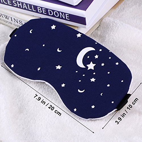 ROSENICE Sleep Mask Cotton and Linen Eye Sleeping Mask Blinder Patch Adjustable Strap Eyeshade with Cold/Hot Gel for Stress Relief Eliminate Puffy Eye Headache(Starry Sky)