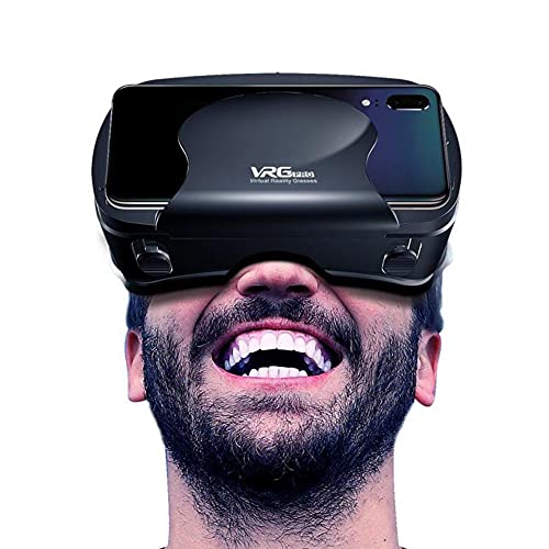 Rrunzfon VR Auricular, versión Mejorada de Realidad Virtual 3D Auricular para VR Películas Videojuegos, Compatible para 5-7inch Películas Juegos Smartphone