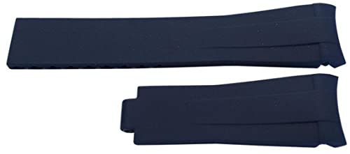 Rubber Watch Strap Made by W&CP to fit Rolex GMT Oyster & Omega SeaMaster Dark Blue 20mm