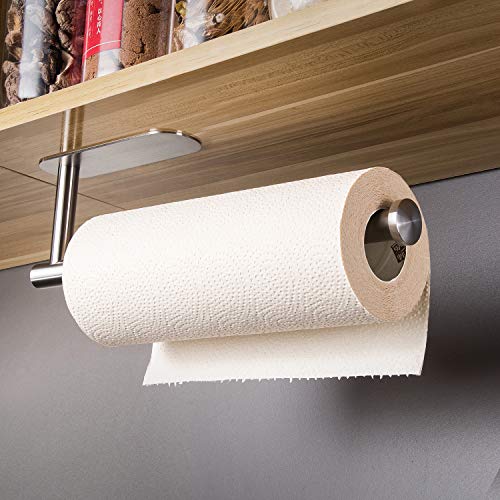 RUICER Portarollos Cocina - Porta Rollos Papel de Cocina Adhesivo Soporte Rollo Cocina Pared Acero Inoxidable